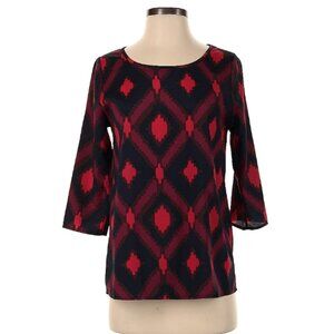 🎉Miami Pink & Navy Geometric Ikat Print Blouse - Small